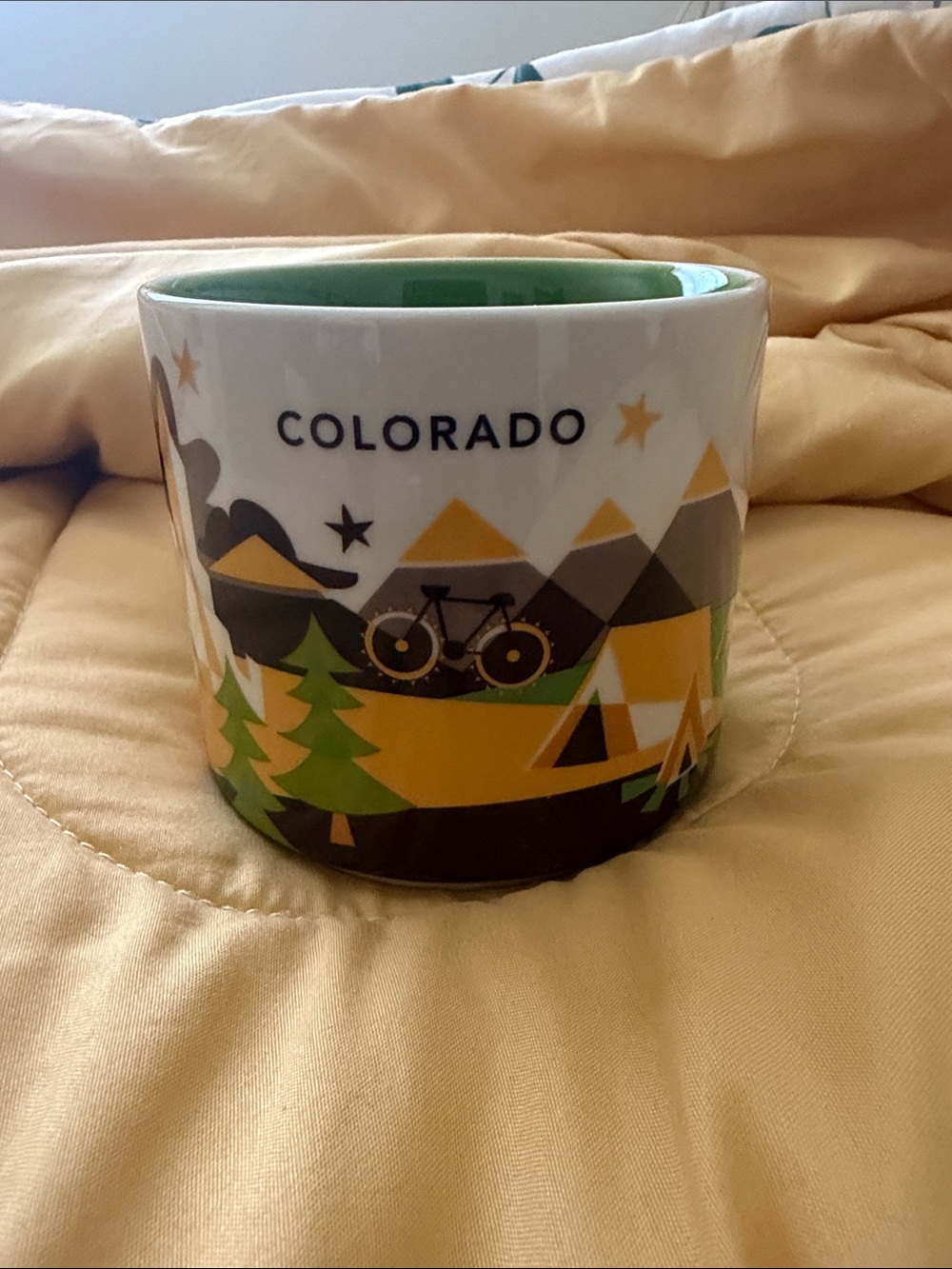 Starbucks Colorado Scenic Ceramic Mug - Green Interior
